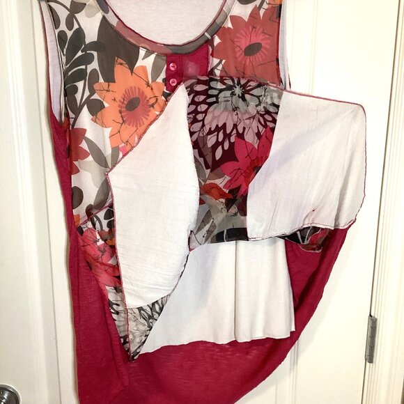 ME Women's Top Tunic Size T5 Sheer With Lining Sleeveless Made in France Y2K - Picture 4 of 7